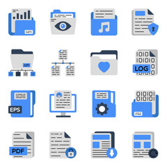 Pack of Archive Flat Icons 