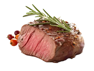 Zelfklevend Fotobehang raw beef steak isolated on transparent background  © Design Resources