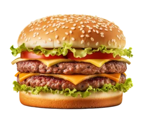 Poster Snack hamburger isolated on transparent background 