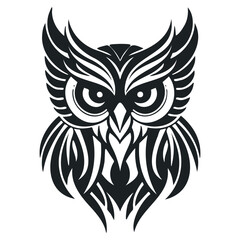 cartoon owl outline design with editable lines on a white background - vector.