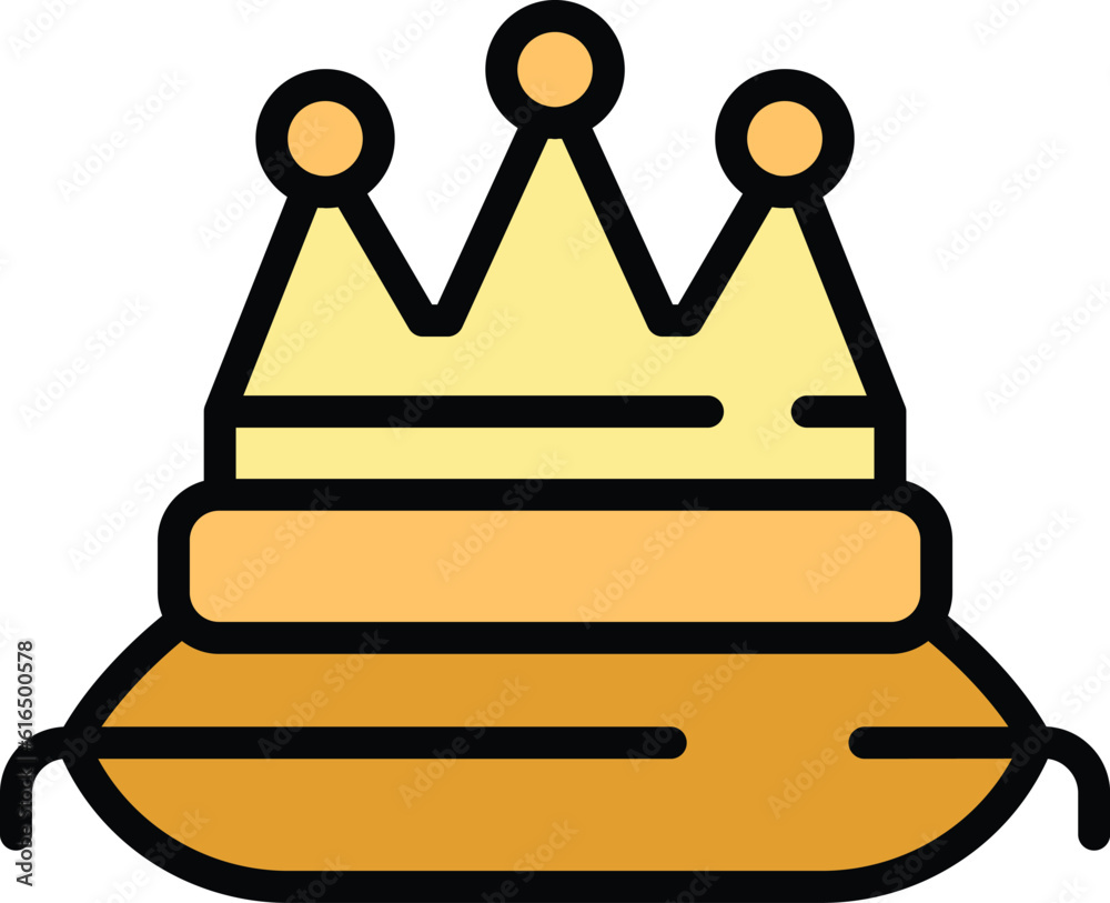 Sticker narcissism crown pillow icon. outline narcissism crown pillow vector icon for web design isolated on - Stickers