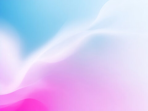 A beautiful light blue background with white smoke trailing across the floor with pink lighting. Abstract background for presentation 