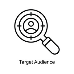 Target Audience Outline Icon Design illustration. Digital Marketing Symbol on White background EPS 10 File