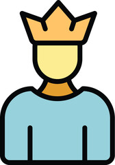 Narcissism king icon. Outline Narcissism king vector icon for web design isolated on white background color flat