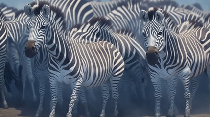 Fototapeta na wymiar zebras in the savana