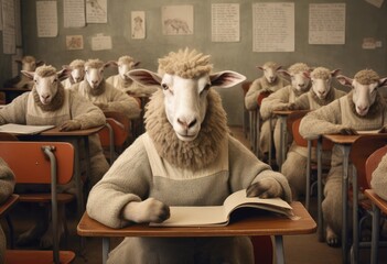 sheep in classroom