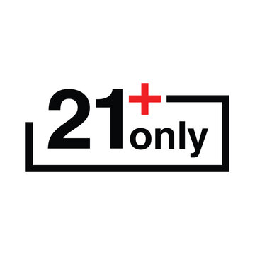 21 plus only warning icon design, "twenty-one plus"  sign