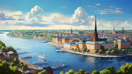 Ai Painting of Stockholm Sweden