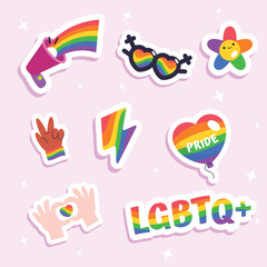 Flat design pride month lgbt element set