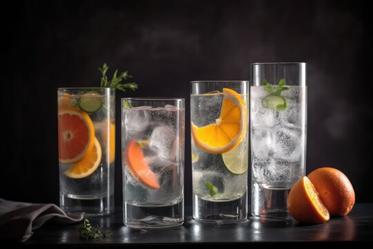 Gin tonic long drink classic cocktail, Ai generative