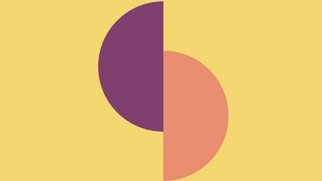An abstract mid century modern circle shape motion graphic background.