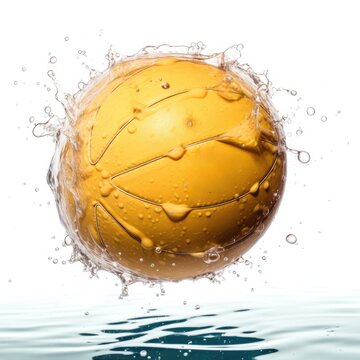 Water polo ball isolated on white background. Generative AI