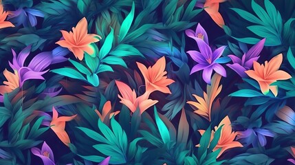 Floral bokeh vintage pattern, flower painting (Ai generated)