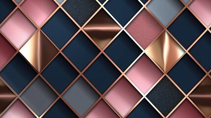 Geometric pattern with metallic color scheme (Ai generated)