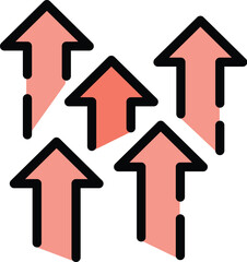 Arrows trust relationship icon. Outline Arrows trust relationship vector icon for web design isolated on white background color flat