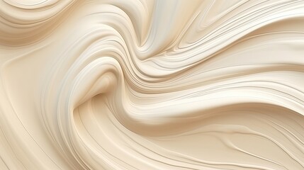 Obraz premium Realistic foundation creamy texture. Liquid sweet melted caramel. Wavy abstract background. Generative AI. Illustration for banner, poster, cover, brochure, presentation or beauty products ad.
