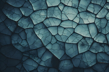 shiny cracked surface texture blue and black as background. reflecting light on ice like structure - generative ai