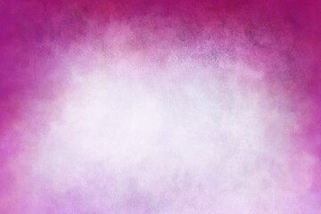 Elegant pink purple and white background with distressed cloudy texture and soft gradient color, hot pink border design with abstract foggy white center and dark top border