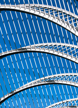 Valencia, Spain:  details of Umbracle terrace structure signed by the Valencian architect Santiago Calatrava