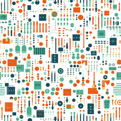 Fototapeta premium Digital network connectivity seamless repeat pattern, business networking presentation theme
