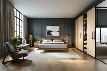 Fototapeta na wymiar luxury apartment bedroom