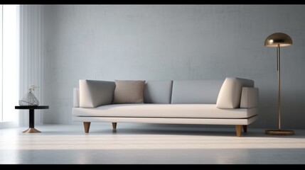 A modern sofa and table, Ganerative AI.