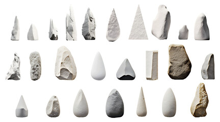 Rock shape set on transparent background