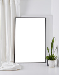 Mirror with thin metal frame. Large wall mirror.  