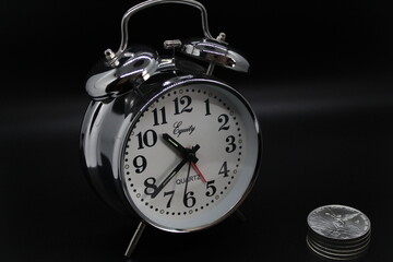 Digital Clock on Black Background for Time Management