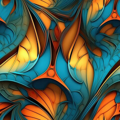 Colorful abstract 3d seamless repeat futuristic pattern