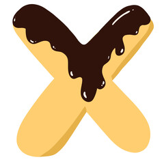 melting chocolate alphabet cookies