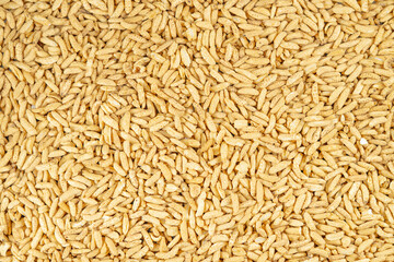 Organic rice puff cereal closeup background. Texture background. Delicious and nutritious crisped rice cereal. Breakfast