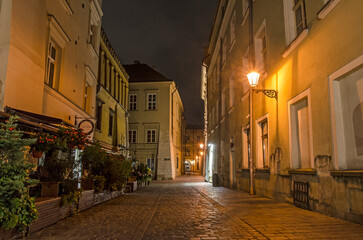 Zabytki Krakowa w nocy 