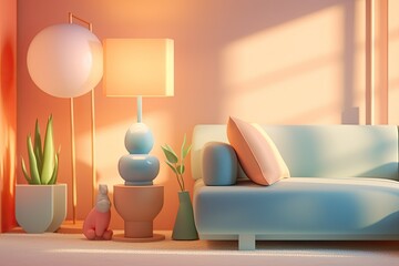 Obraz na płótnie Canvas Modern living room. concept furniture, interior background. generative AI.