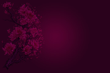 Fototapeta na wymiar spring background with sakura flowers. Digital illustration for greeting card or invitation, wedding, greeting, decoration