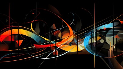 An abstract representation of music, with vibrant lines and shapes pulsating to the rhythm of sound. (Generative AI)