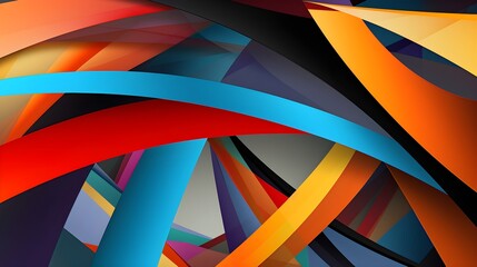 An abstract composition of vibrant geometric shapes and patterns that create an optical illusion. (Generative AI)