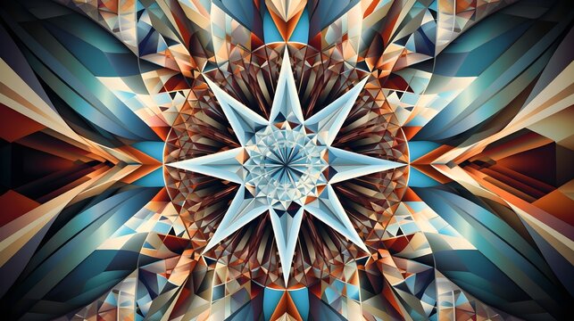 A kaleidoscopic symphony of geometric shapes and patterns, creating a mesmerizing and hypnotic effect. (Generative AI)