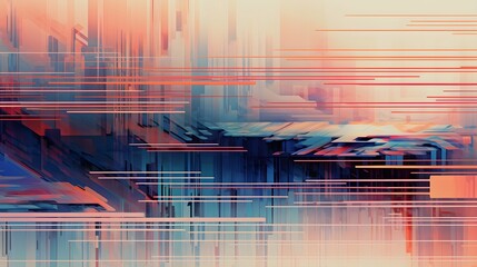 A digital glitch art piece featuring abstract patterns and distorted imagery, inspired by the aesthetic of technological malfunctions (Generative AI)