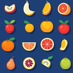 Fruits seamless repeat cartoon pattern