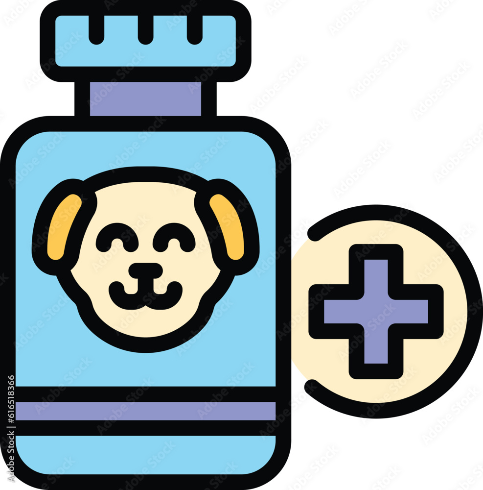 Wall mural dog care pills icon. outline dog care pills vector icon for web design isolated on white background  - Wall murals