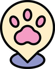 Veterinary clinic location icon. Outline Veterinary clinic location vector icon for web design isolated on white background color flat