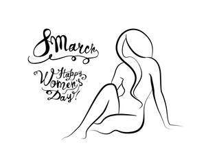 8 march. Happy woman day card