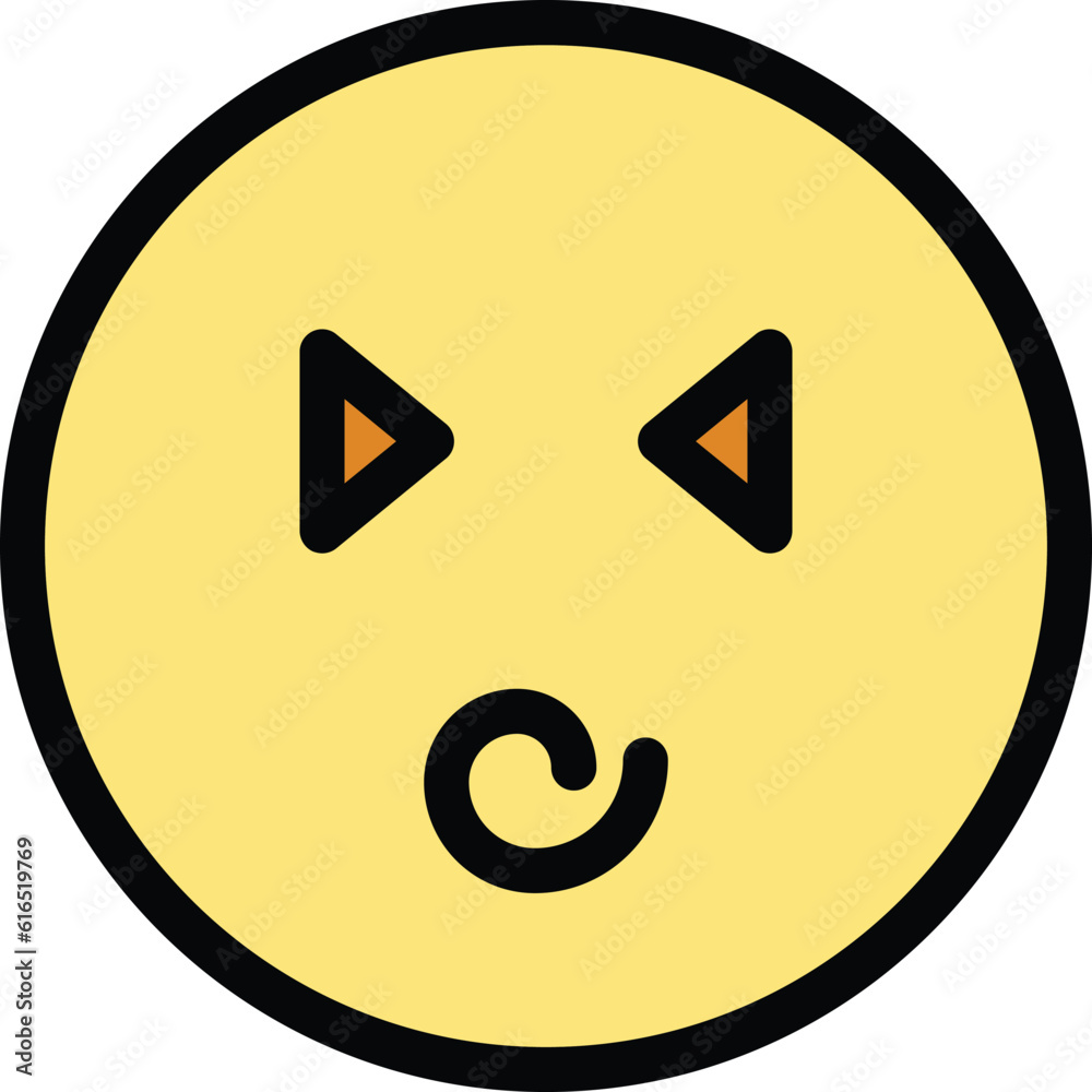 Poster dizzy face icon. outline dizzy face vector icon for web design isolated on white background color fl