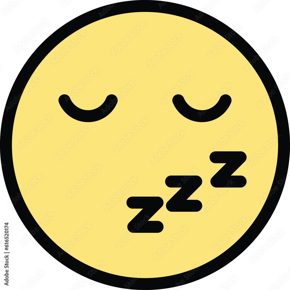 Sticker sleepy emoji icon. outline sleepy emoji vector icon for web design isolated on white background colo - Stickers