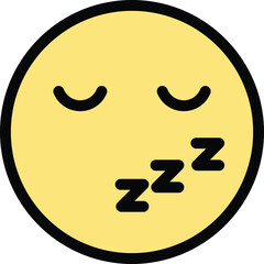 Sleepy emoji icon. Outline Sleepy emoji vector icon for web design isolated on white background color flat