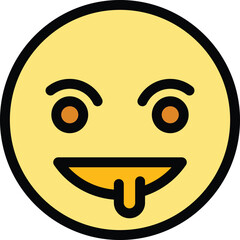 Evil emoji icon. Outline Evil emoji vector icon for web design isolated on white background color flat