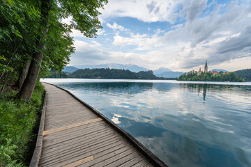 Tempest's Haven: Bled Island's Resilience Amidst Majestic Backdrop