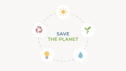 Save planet icons. Eco environment infographics. 