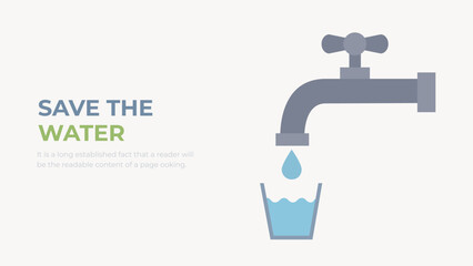 Save water concept vector. Water efficiency illustration.